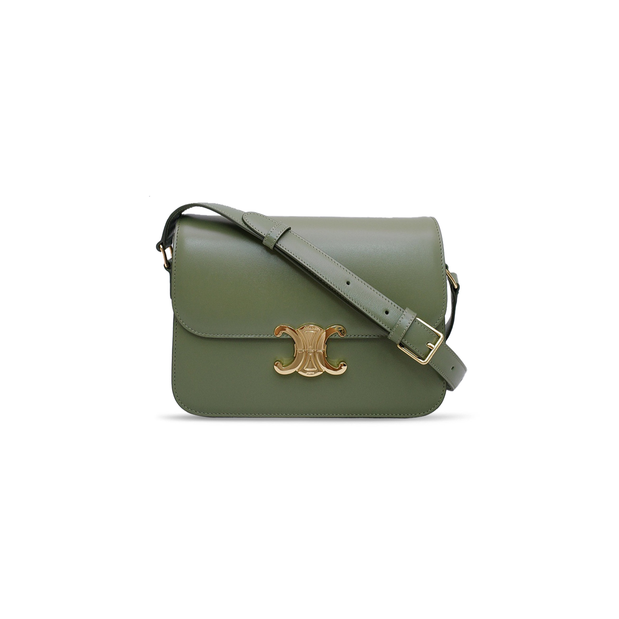 CELINE MEDIUM CLASSIQUE TRIOMPHE BAG IN SHINY CALFSKIN 187363BF4.31SK (22.5*16.5*7.5cm)